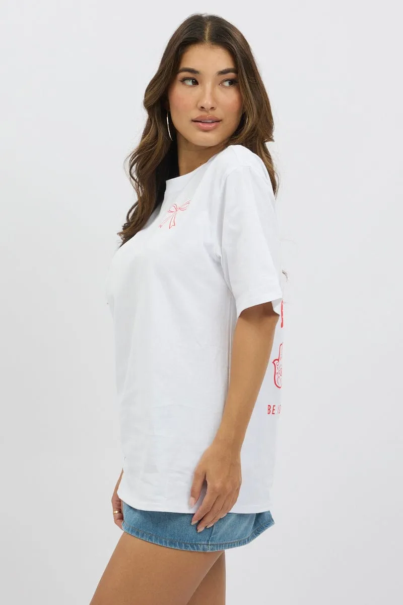 White Graphic Tee Short Sleeve sold by Ally Fashion product image thumbnail 5