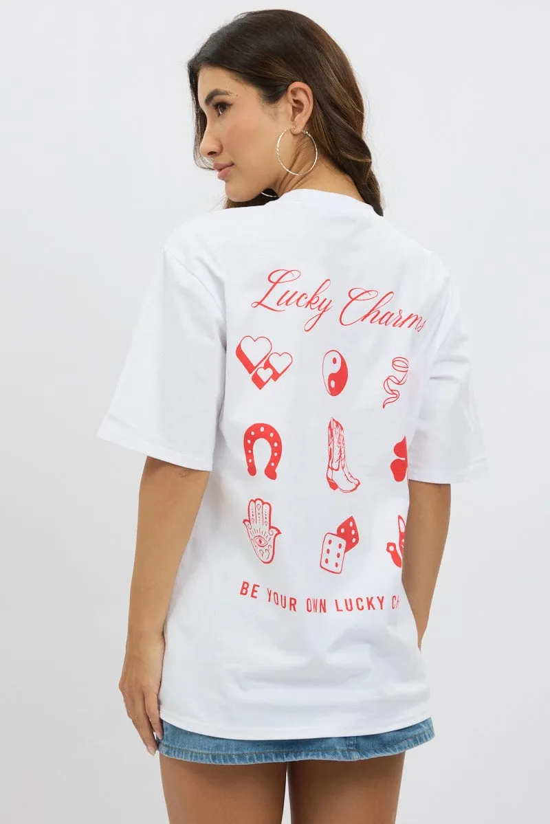 White Graphic Tee Short Sleeve sold by Ally Fashion product image thumbnail 2