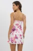White Floral Mini Dress Strappy Mini Satin sold by Ally Fashion