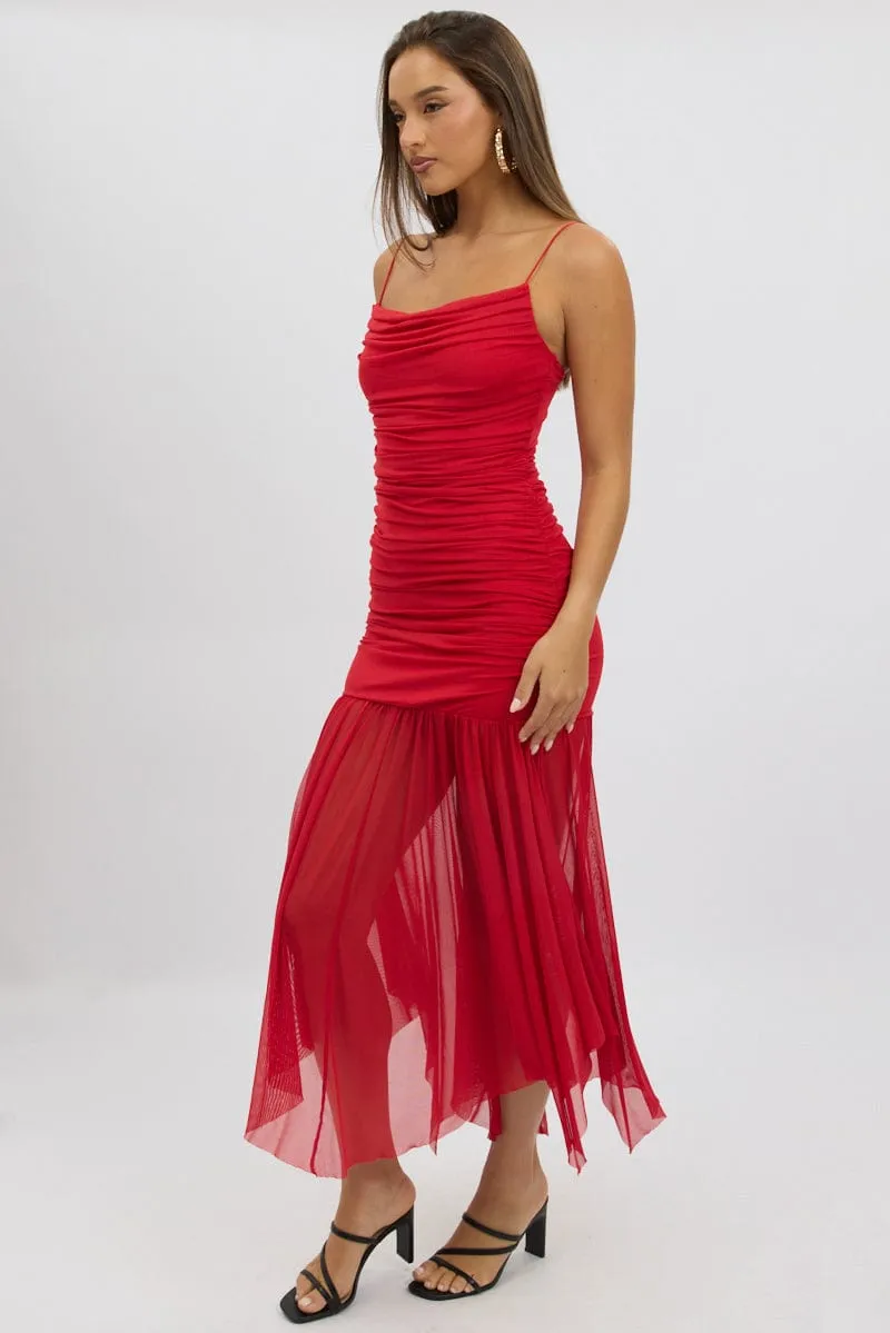 Red Bodycon Dress Singlet Maxi sold by Ally Fashion product image thumbnail 4