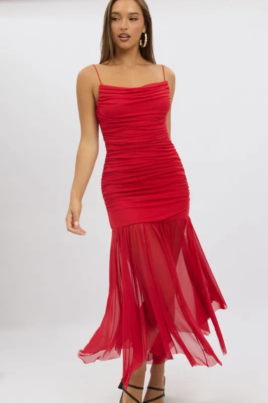 Red Bodycon Dress Singlet Maxi sold by Ally Fashion