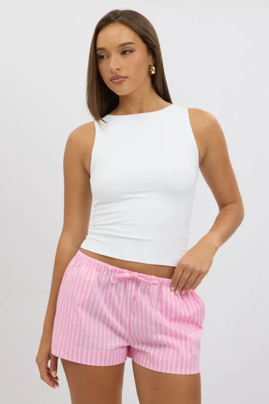 Pink Stripe Shorts Mid Rise sold by Ally Fashion