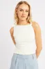 White Sleeveless Twist Shoulder Top sold by Ally Fashion