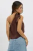 Brown One Shoulder Top Linen Blend sold by Ally Fashion