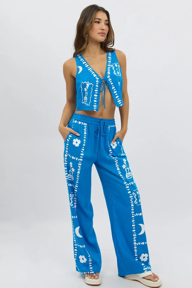 Blue Tie Up Front Top sold by Ally Fashion product image thumbnail 2