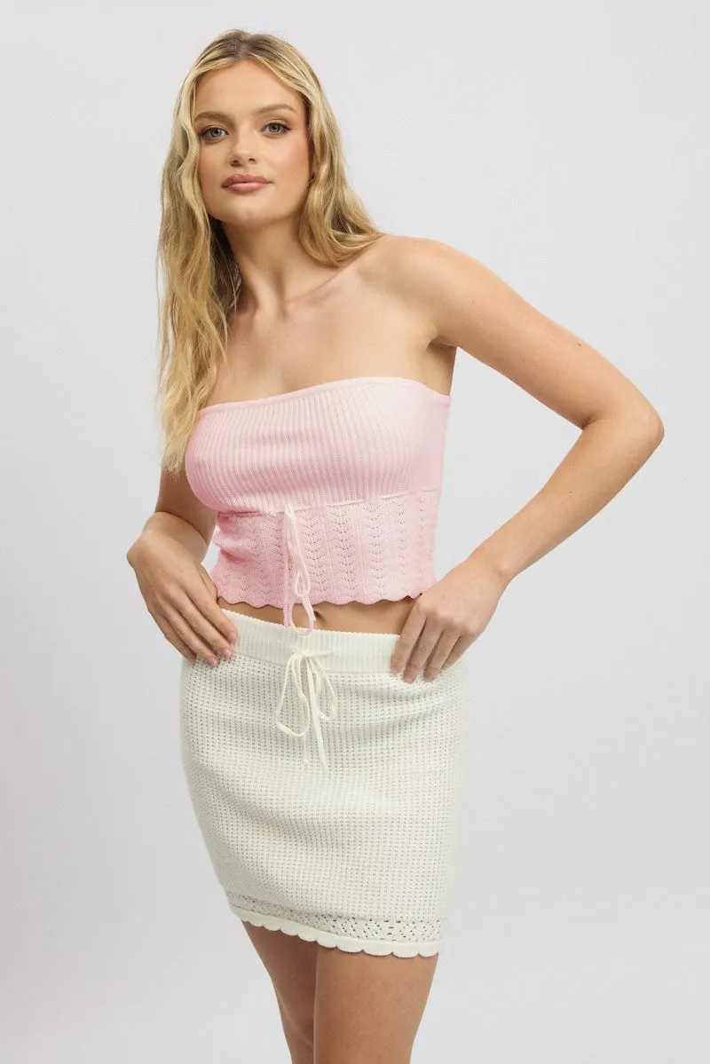 Pink Bandeau Top sold by Ally Fashion