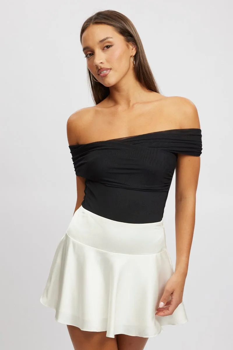 Black Off Shoulder Bodysuit Mesh sold by Ally Fashion product image thumbnail 3