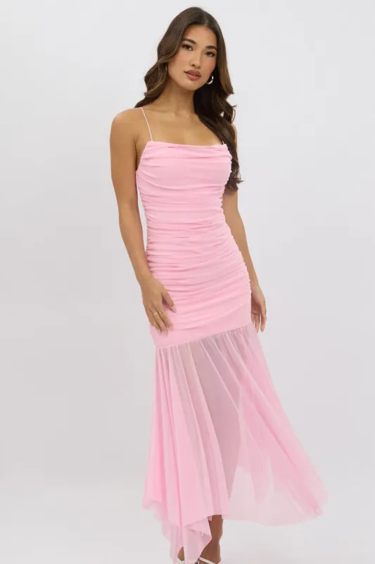 Pink Bodycon Dress Singlet Maxi sold by Ally Fashion