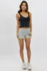 Grey Folded Waist Biker Shorts sold by Ally Fashion