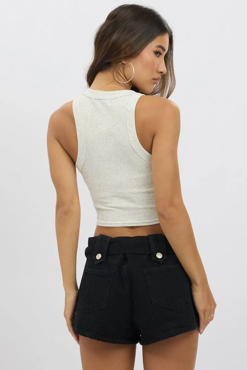 Grey Tank Top Rib sold by Ally Fashion product image thumbnail 5