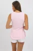 Pink Linen Vest Longline V Neck sold by Ally Fashion