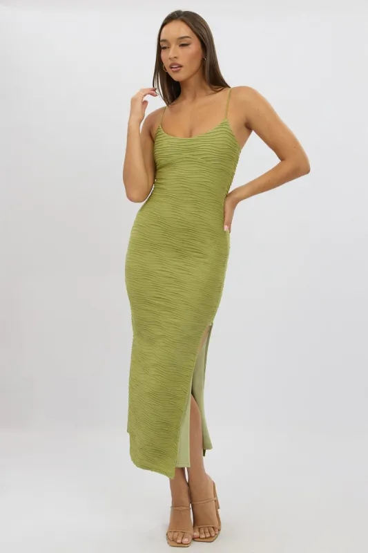 Green Bodycon Dress Sleeveless Midi sold by Ally Fashion