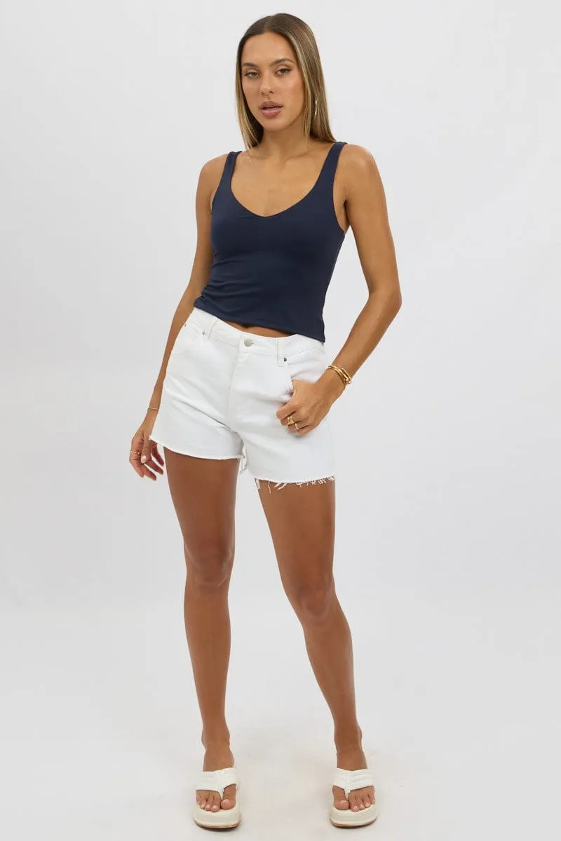 Blue Tank Top V Neck Supersoft sold by Ally Fashion product image thumbnail 2