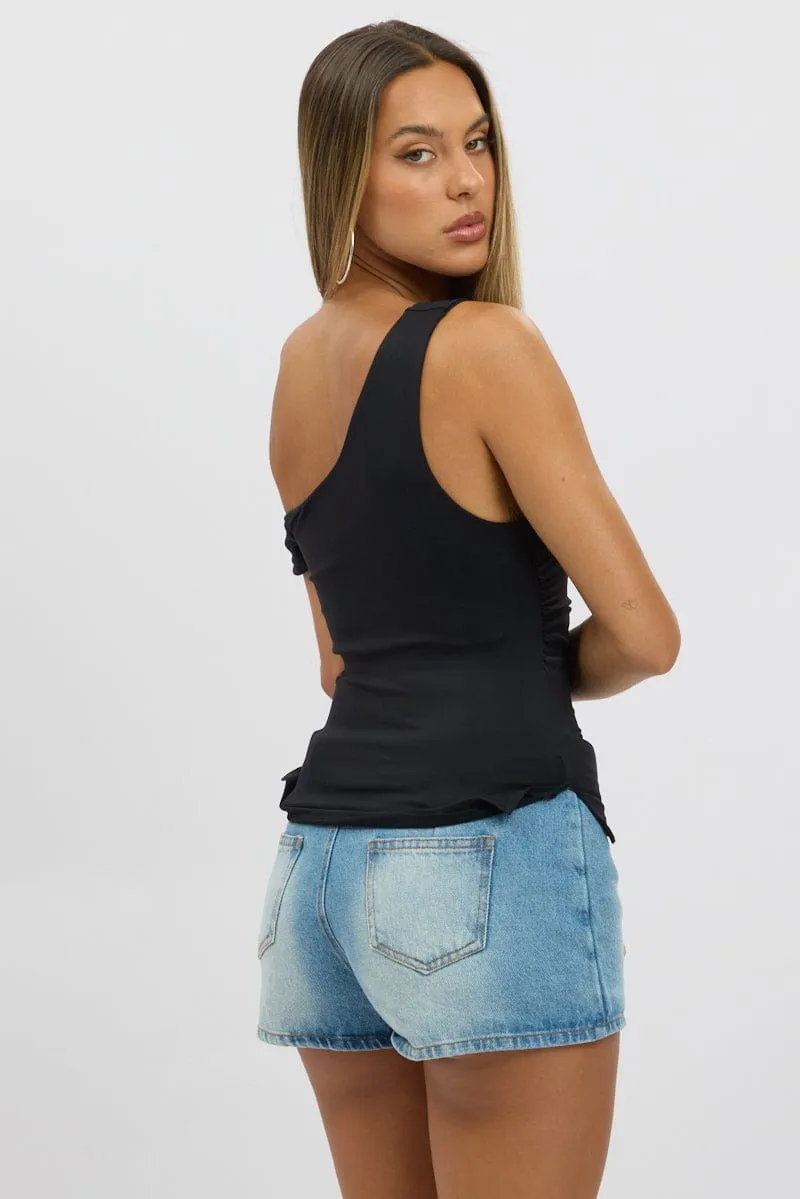 Black One Shoulder Top sold by Ally Fashion product image thumbnail 5