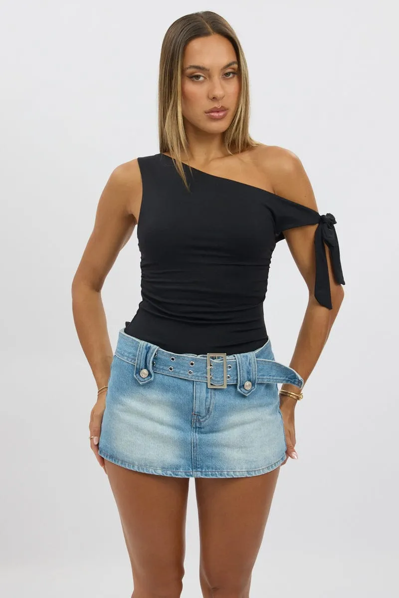 Black One Shoulder Top sold by Ally Fashion product image thumbnail 3