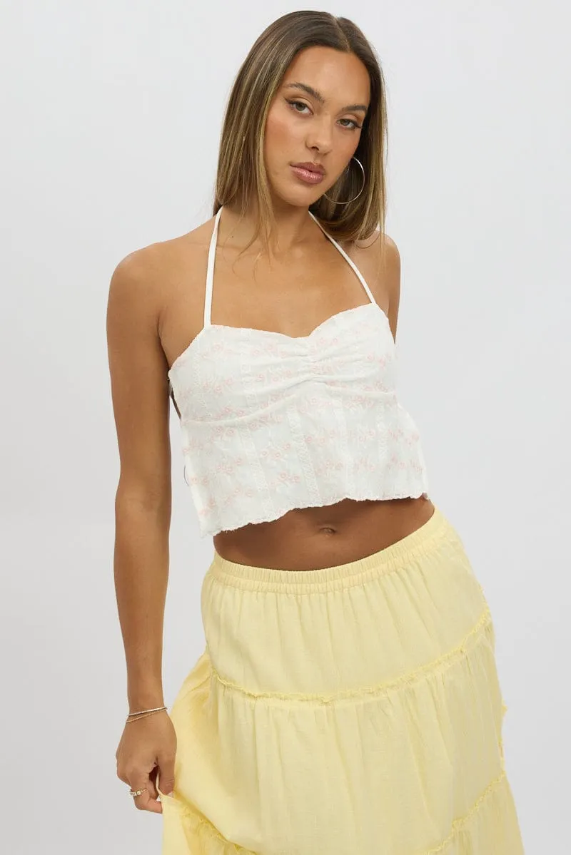 White Halter Neck Top Lace sold by Ally Fashion product image thumbnail 3