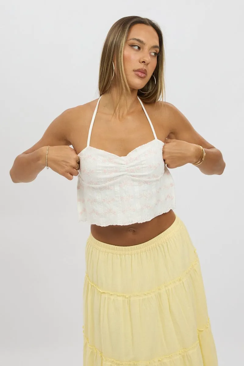 White Halter Neck Top Lace sold by Ally Fashion