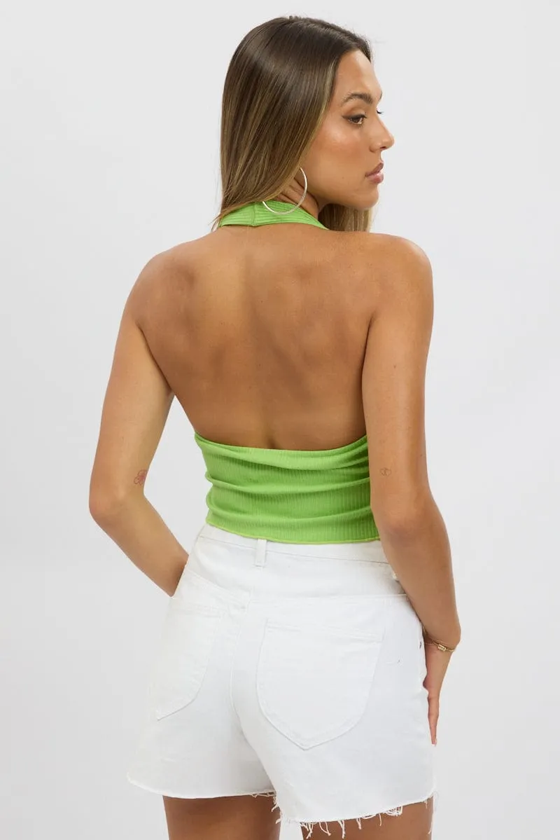 Green Halter Neck Top Rib sold by Ally Fashion product image thumbnail 5