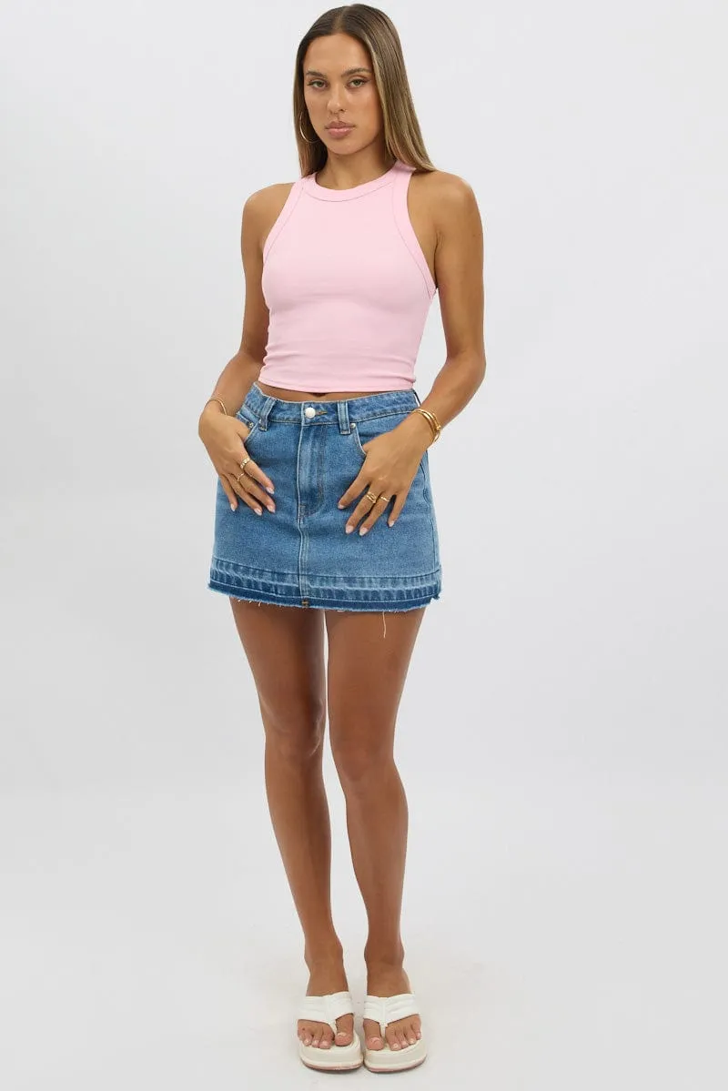 Pink Tank Top Rib sold by Ally Fashion product image thumbnail 2