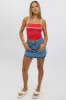 Red Singlet Top Contrast Piping sold by Ally Fashion