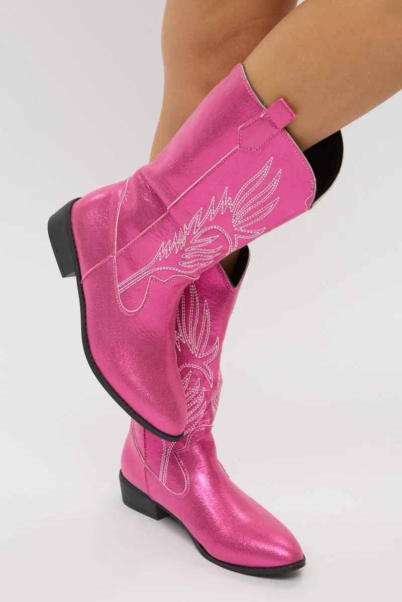 Pink Cowboy Boots sold by Ally Fashion