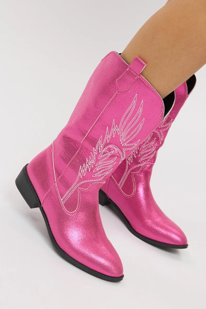 Pink Cowboy Boots sold by Ally Fashion product image thumbnail 2