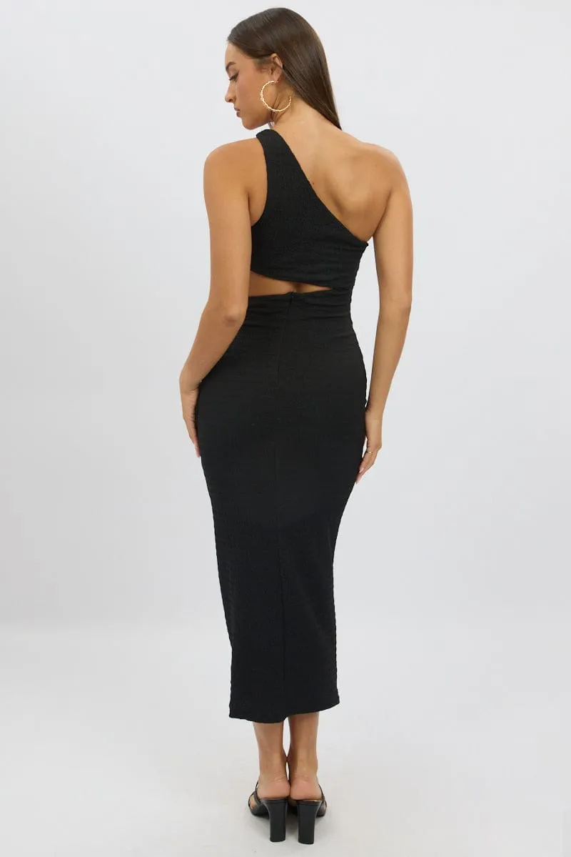 Black Bodycon Dress One Shoulder Textured sold by Ally Fashion product image thumbnail 5
