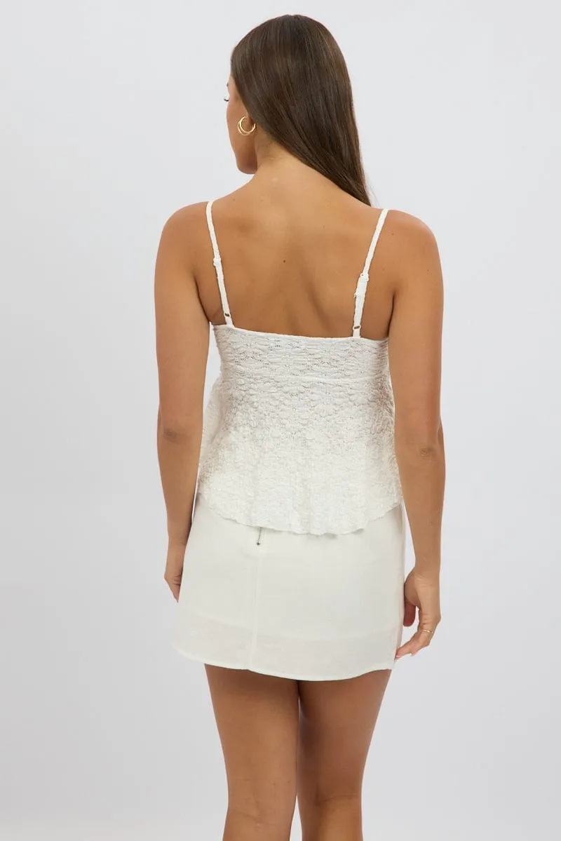 White Singlet Top Lace sold by Ally Fashion product image thumbnail 5