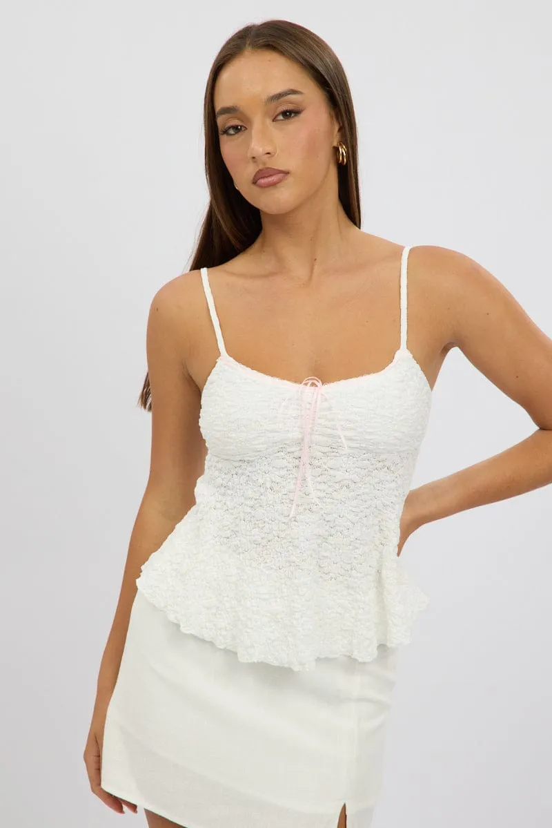 White Singlet Top Lace sold by Ally Fashion product image thumbnail 3