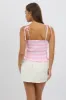 Pink Check Cami Top Rosette sold by Ally Fashion