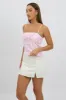 Pink Check Cami Top Rosette sold by Ally Fashion