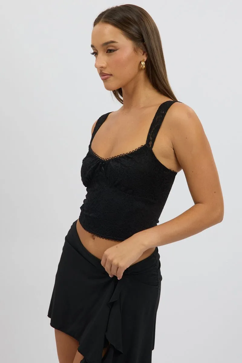 Black Lace Top Sleeveless sold by Ally Fashion product image thumbnail 4