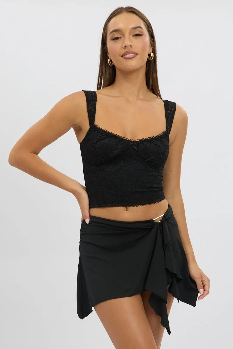 Black Lace Top Sleeveless sold by Ally Fashion