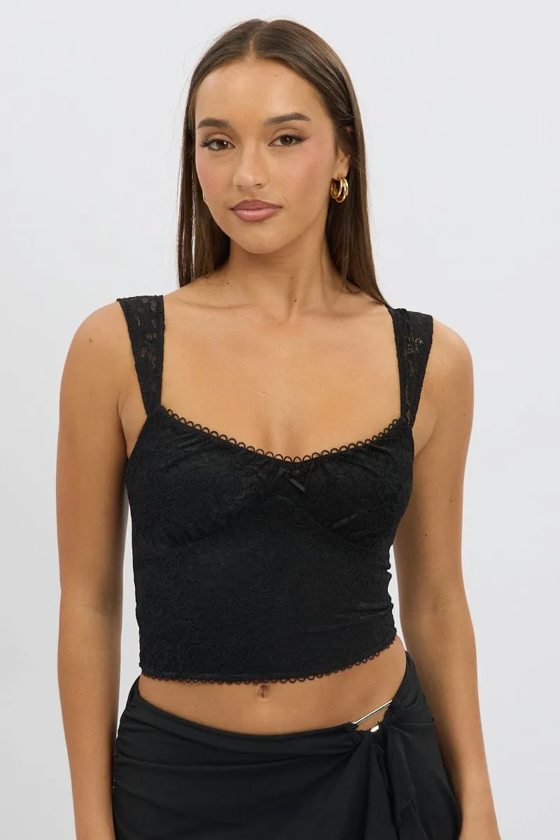 Black Lace Top Sleeveless sold by Ally Fashion product image thumbnail 3