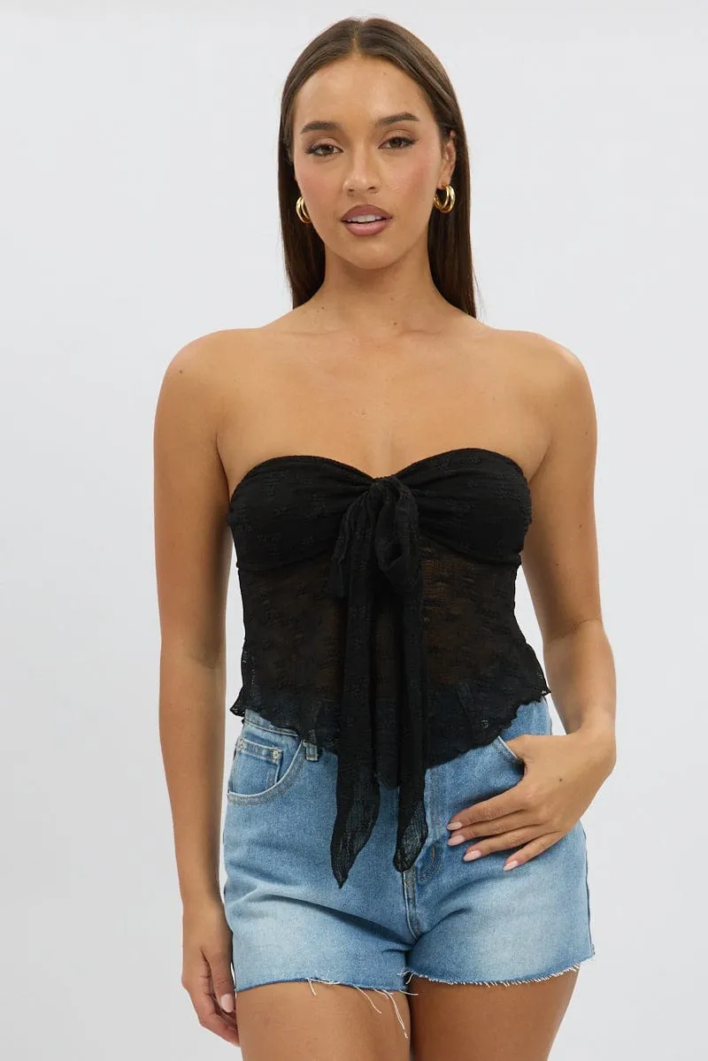 Black Boob Tube Top Lace sold by Ally Fashion