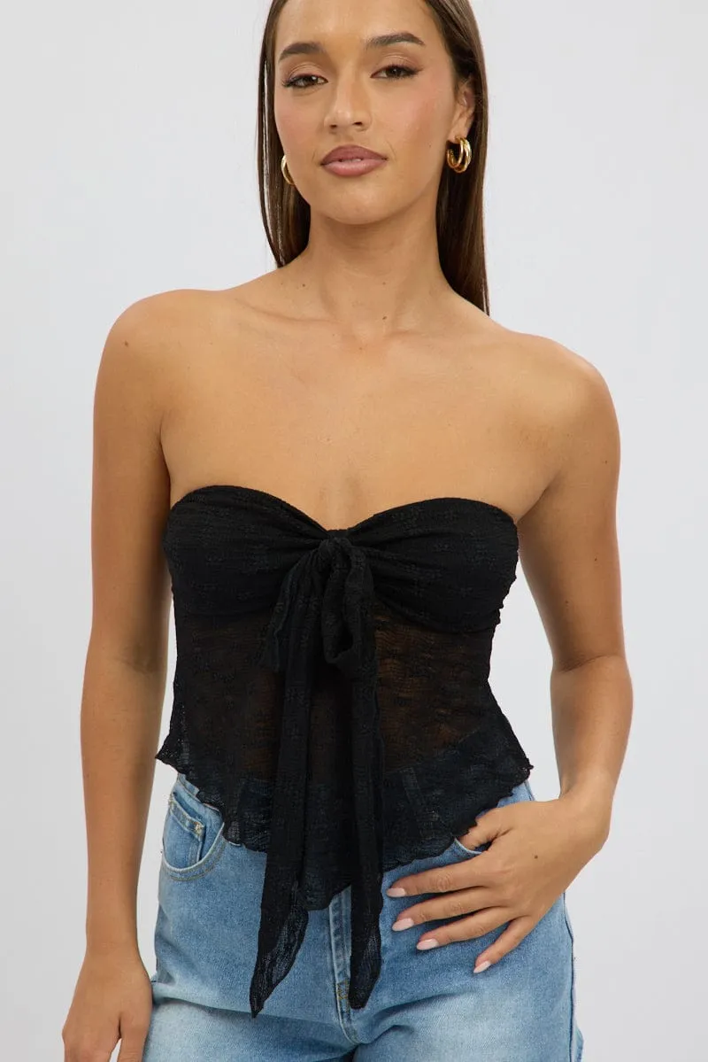 Black Boob Tube Top Lace sold by Ally Fashion product image thumbnail 3