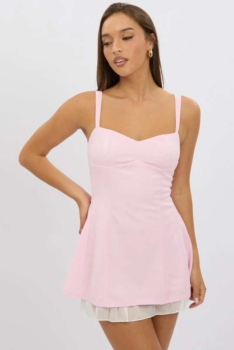 Pink Fit And Flare Dress Mini sold by Ally Fashion product image thumbnail 3