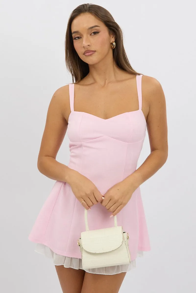 Pink Fit And Flare Dress Mini sold by Ally Fashion