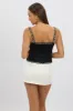 Black Cami Top Sleeveless Lace Trim Ribbon sold by Ally Fashion