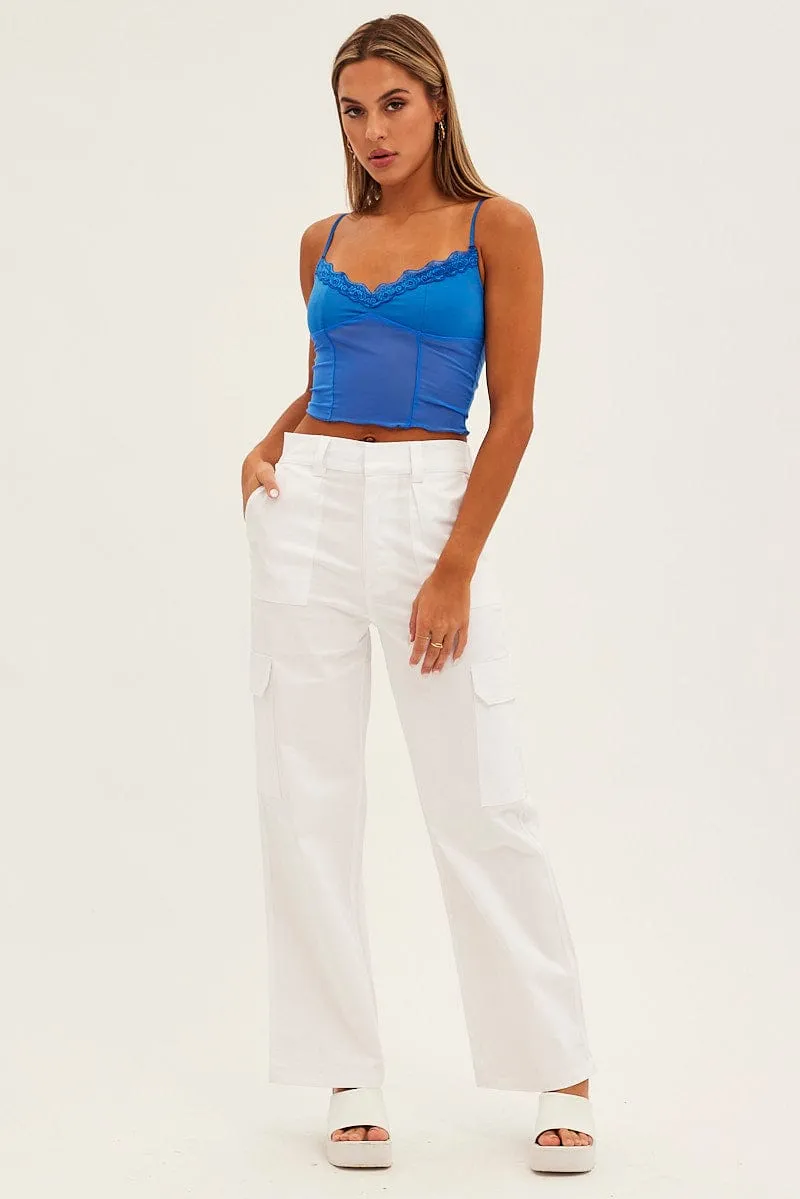 White Cargo Pants Mid Rise Carpenter sold by Ally Fashion product image thumbnail 3