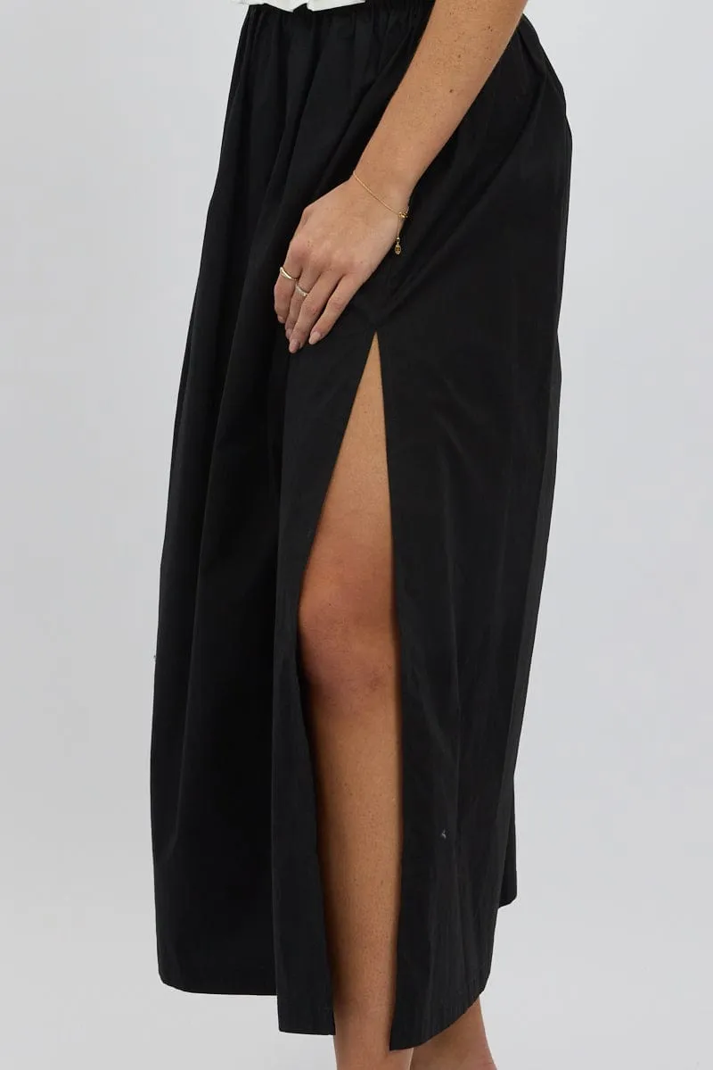 Black Maxi Skirt Shirred Waist Relaxed Fit sold by Ally Fashion product image thumbnail 2