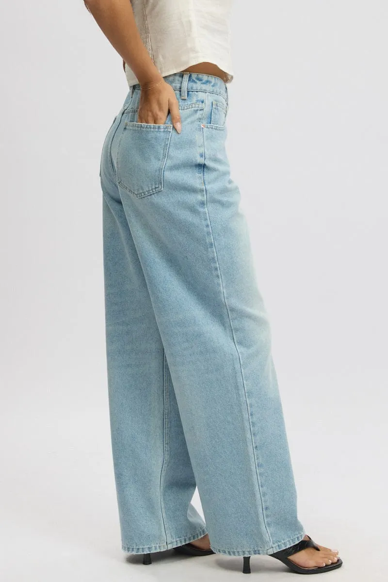 Denim Wide Leg Jeans Mid Rise sold by Ally Fashion product image thumbnail 4