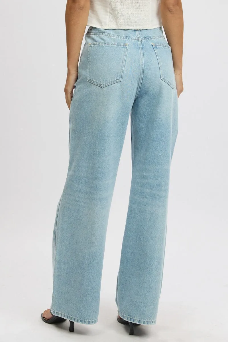 Denim Wide Leg Jeans Mid Rise sold by Ally Fashion product image thumbnail 5