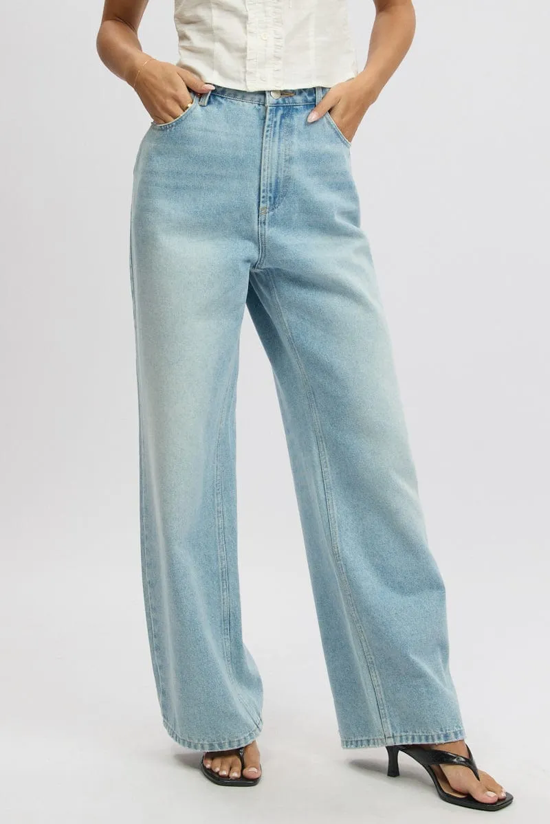 Denim Wide Leg Jeans Mid Rise sold by Ally Fashion product image thumbnail 3