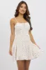 White Ditsy Fit And Flare Dress Strappy Mini sold by Ally Fashion