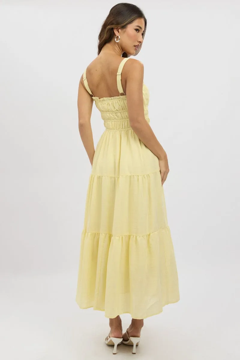 Yellow Maxi Dress Strappy Tiered sold by Ally Fashion product image thumbnail 5