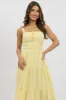 Yellow Maxi Dress Strappy Tiered sold by Ally Fashion