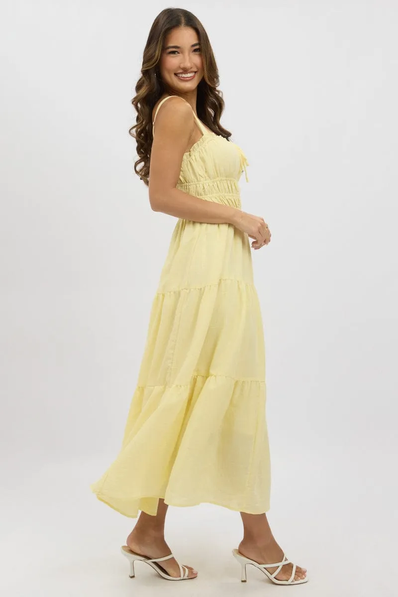 Yellow Maxi Dress Strappy Tiered sold by Ally Fashion product image thumbnail 4