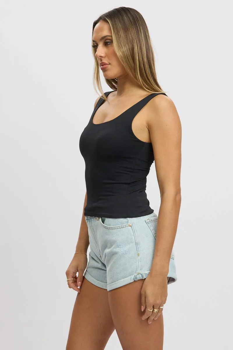 Black Supersoft Top U Neck Sleeveless sold by Ally Fashion product image thumbnail 4