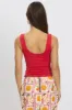 Red Supersoft Top U Neck Sleeveless sold by Ally Fashion